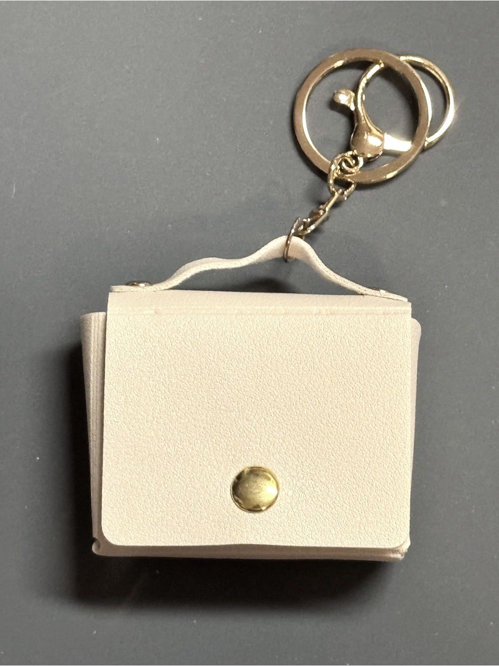 NIP Mini Faux Leather Satchel Bag Keychain Charm Micro Purse Coin Pouch Gift
